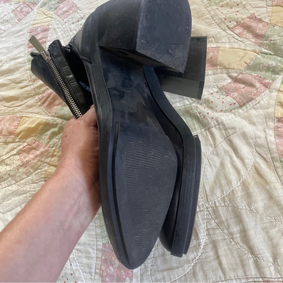 Zara Black Ankle Boots with Silver Zipper - Picture 5 of 7